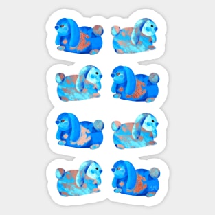 Luv Bunnies Galore - Navy, Teal and Rose Gold Sticker